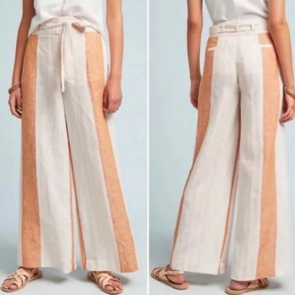 Anthropologie Pants - Anthropologie Ett TWA 100% Linen Wide Leg Pants Size 4